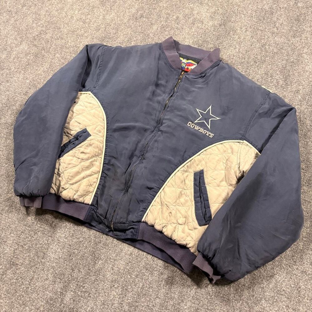 Vintage 90s Jeff Hamilton Dallas Cowboys Quilt Lined Puffer Jacket